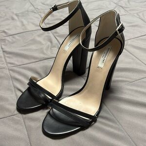 Emerson Fry Strappy Black Leather Vero Cuoio Block Heel Size 40 EU US 10